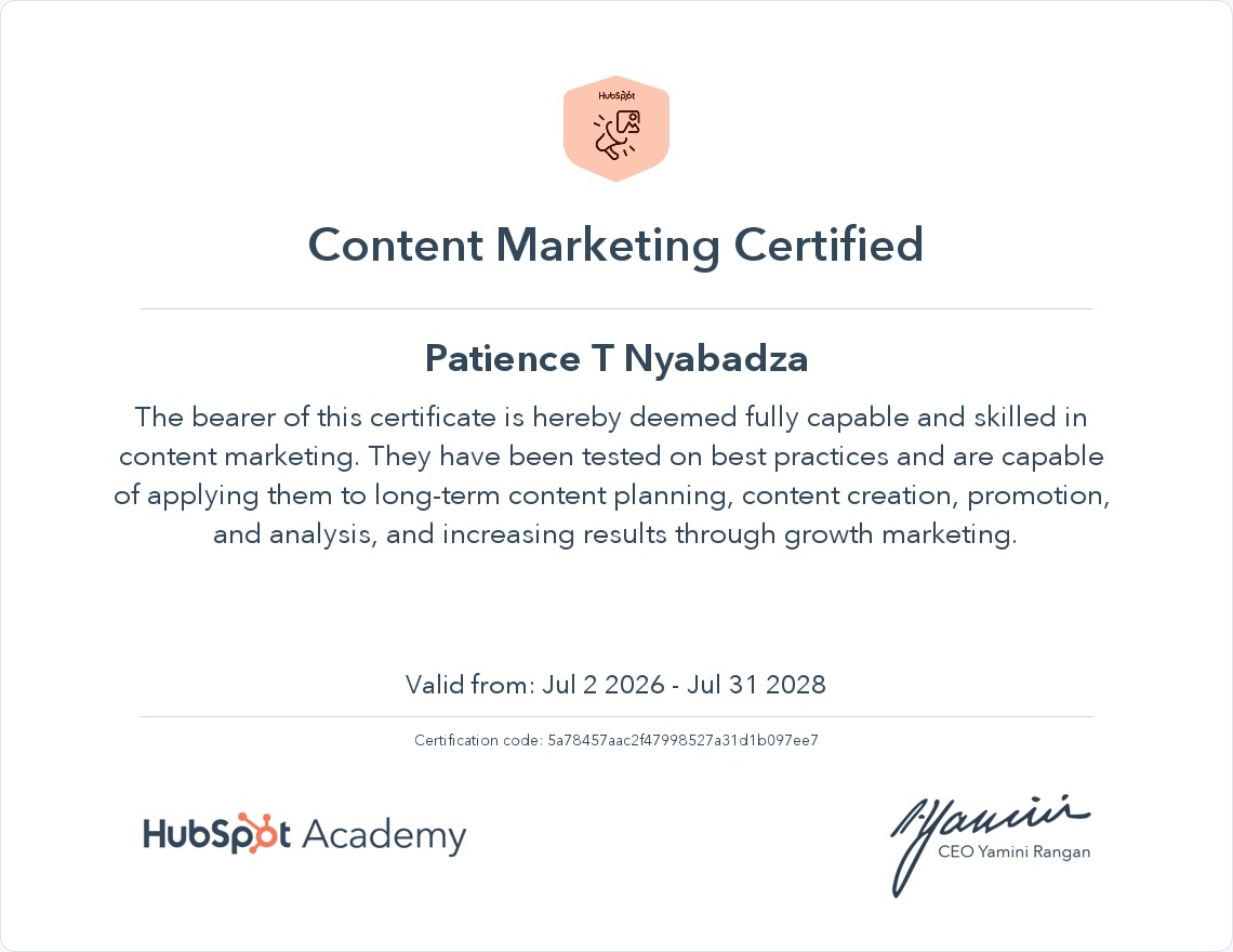 Content Marketing Certificate